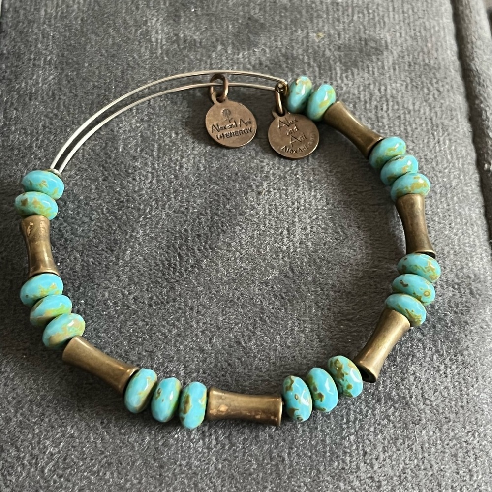 Alex and Ani Turquoise Beaded Bangle